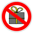 Panneau interdit aux cadeaux de Noël