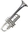 Silver trumpet isolated with clipping path