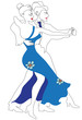Dancing Couple,silhouette on white background