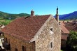 Hecho Valley Pyrenees village roof and mountain
