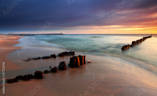 Photo: Beautiful sunrise on the beach Beautiful sunrise on the beach