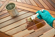 Staining wooden table. Before and after