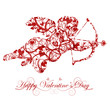 Valentine's Day Cupid with Bow and Heart Arrow