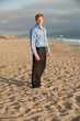 attractive business man on beach