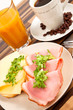 Frühstück Gesund Brötchen Kaffee Obst Salat