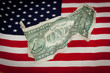 US flag with dollars. Economy and finance concept