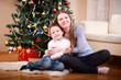 Mother and son at Christmas Mother and son at Christmas