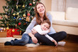 Mother and son at Christmas Mother and son at Christmas