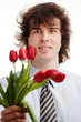 Man with flowers