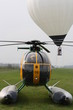 Sea rescue helicopter and hot-air balloon Sea rescue helicopter and hot-air balloon
