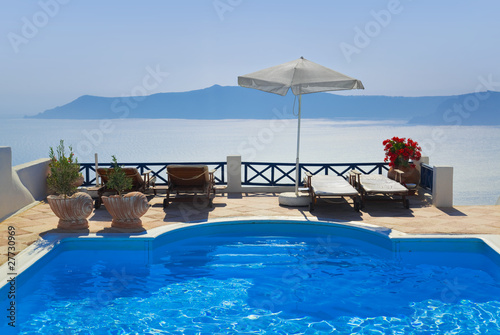 Photo: Water pool at Santorini, Greece Water pool at Santorini, Greece