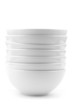 a stack of white bowls isolated on white