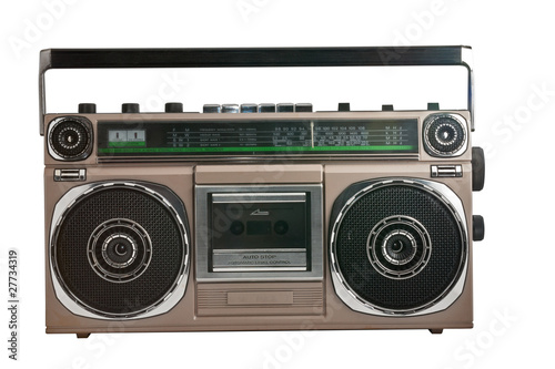 Photo: retro ghetto blaster isolated with clipping path retro ghetto blaster isolated with clipping path