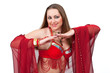 Arabic dancer in traditional red dress