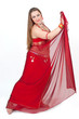 Arabic dancer in traditional red dress