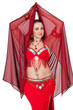 Arabic dancer in traditional red dress