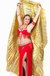 Arabic dancer in traditional red dress