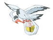 The stork is carrying the baby reading the book The stork is carrying the baby reading the book