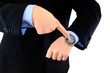 Angry boss is checking latecomers isolated over white Angry boss is checking latecomers isolated over white