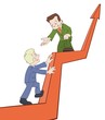 Businessman is giving helping hand Businessman is giving helping hand