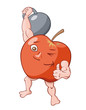 Apple is lifting dumbbell Apple is lifting dumbbell