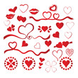 Vektor: 30 vector of red hearts for valentines love 30 vector of red hearts for valentines love