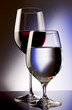 glasses of red wine and water