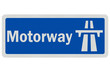 Illustration: Photo realistic detailed 'motorway' sign, isolated on white Photo realistic detailed 'motorway' sign, isolated on white