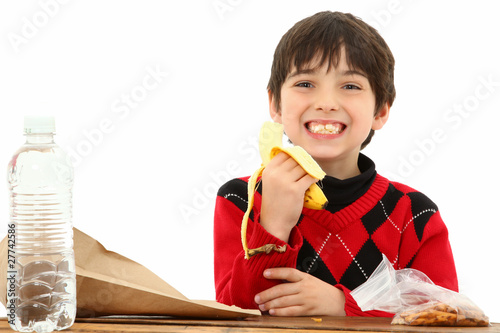 Photo: School Boy Snack Lunch School Boy Snack Lunch