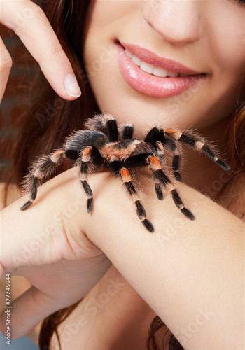 Photo: girl with spider girl with spider