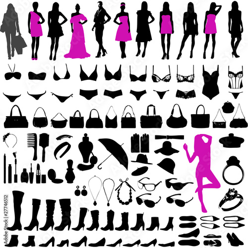 Vector: 90 éléments de mode pour les femmes 90 éléments de mode pour les femmes