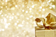 Golden gift with stars Golden gift with stars