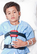 Boy and sleep apnea testing tools