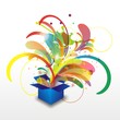box with  colorful eltments