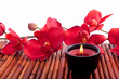 Foto: Spa candle and flower for aromatherapy Spa candle and flower for aromatherapy