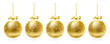 Golden vector Christmas balls set.
