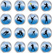 buttons with sportsman collection - vector buttons with sportsman collection - vector
