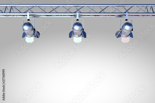 Illustration: chrome, silver stage lighting chrome, silver stage lighting