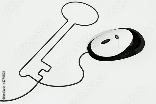 Illustration: key drawn with computer mouse wire key drawn with computer mouse wire