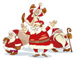 four santa clauses group