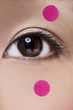 Brown Eye with Two Pink Spots Brown Eye with Two Pink Spots