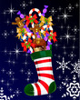 Stocking with sweets and gifts