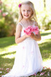 Portrait Of Bridesmaid Holding Bouquet Outdoors Portrait Of Bridesmaid Holding Bouquet Outdoors