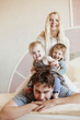 Happy family at home