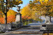 Boston Esplanade in the Fall. Footbridge