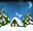 Lonely forest hut
