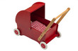 Red dolls pram with doll Red dolls pram with doll
