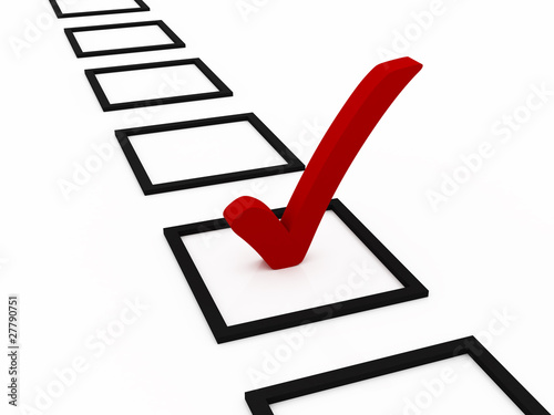 Illustration: Check list Symbol, red color Check list Symbol, red color