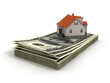 real estate finance concept, house over dollars