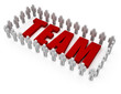 team work - business people around team text